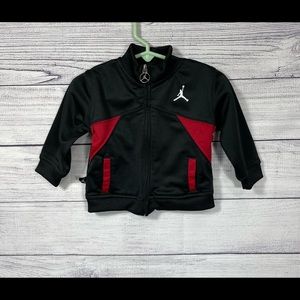 Nike Air Jordan Baby Infant Zip Up Jacket Hoodie Logo Sz 3-6 Months Black Red